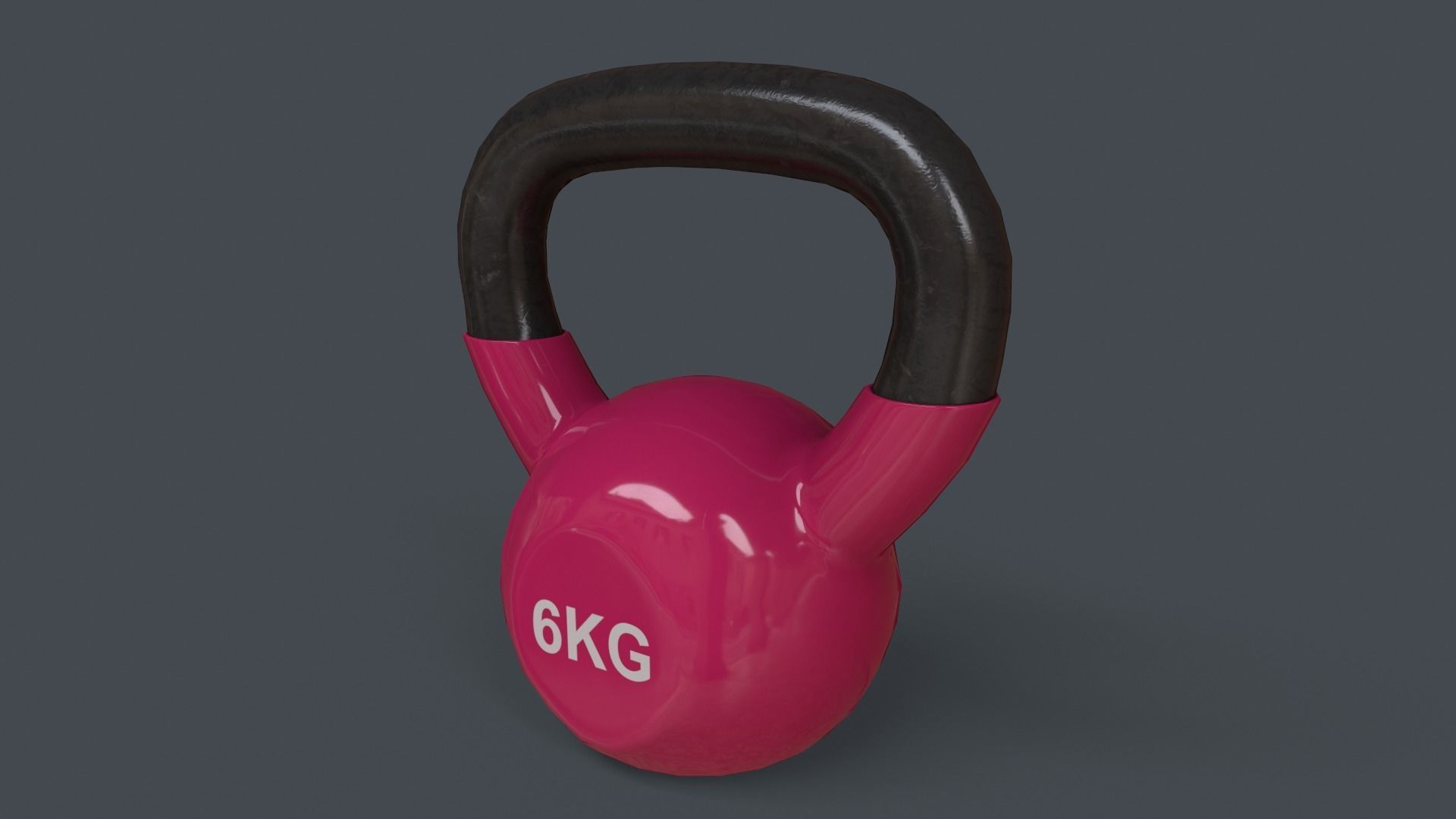 PBR 4-16KG Kettlebell V1 - Pink Low-poly 3D model_12