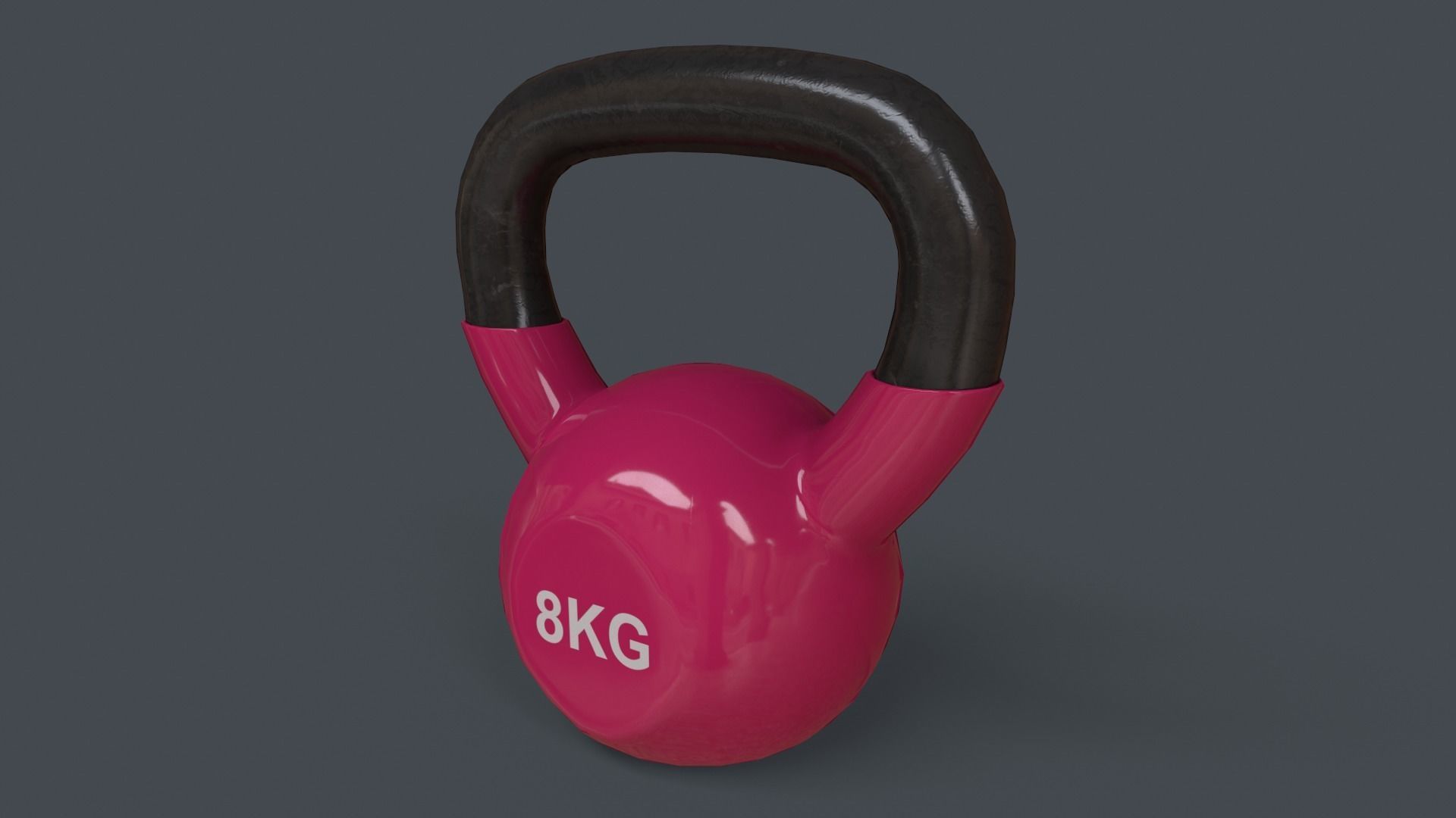 PBR 4-16KG Kettlebell V1 - Pink Low-poly 3D model_16