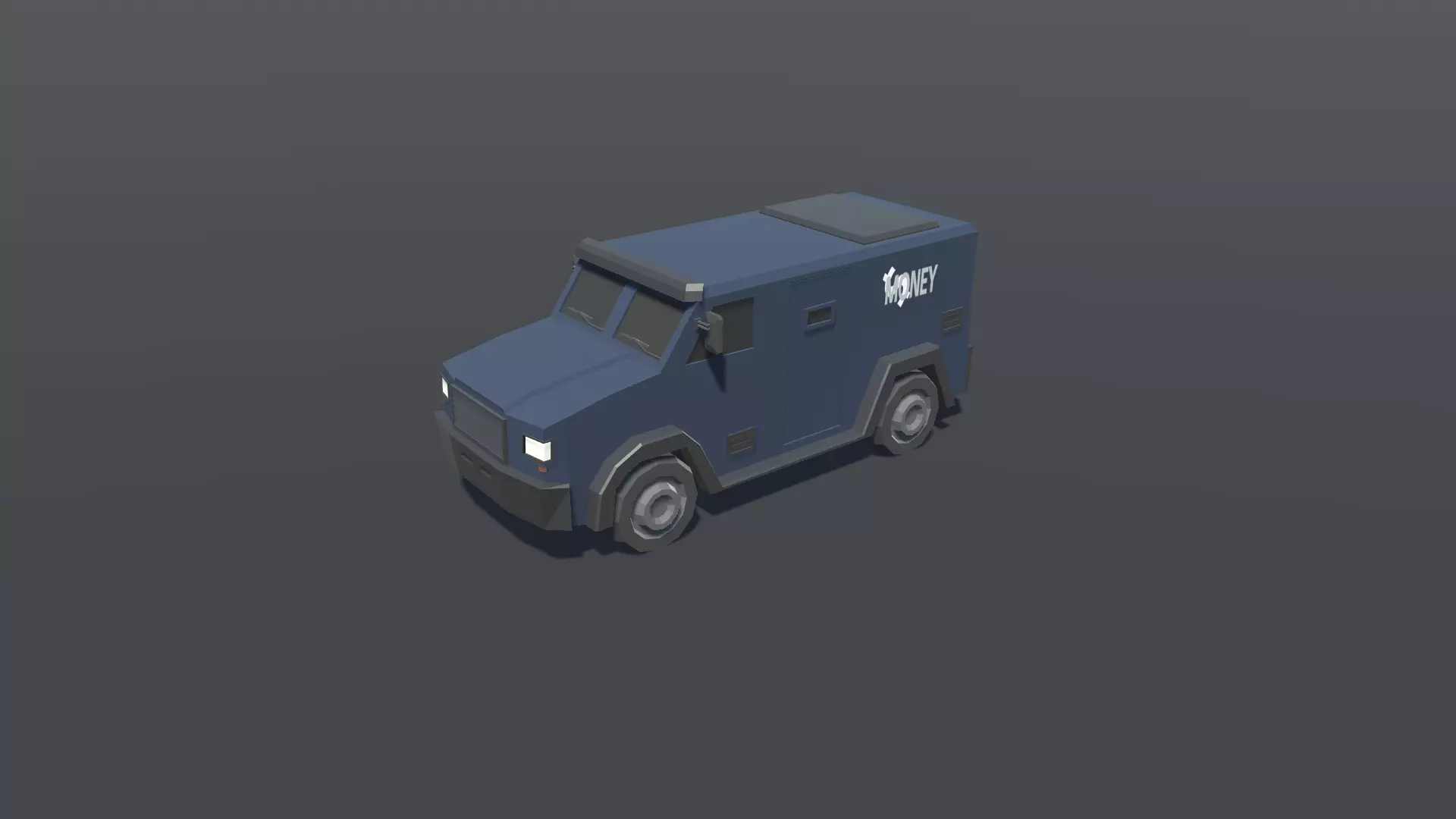 Armored Bank Car Lowpoly Low-poly 3D model