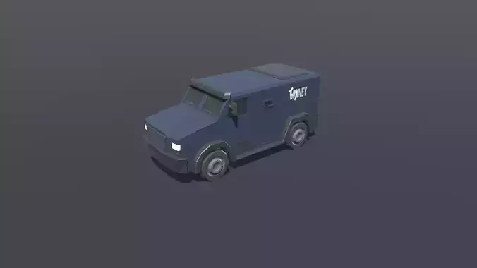 Armored Bank Car Lowpoly