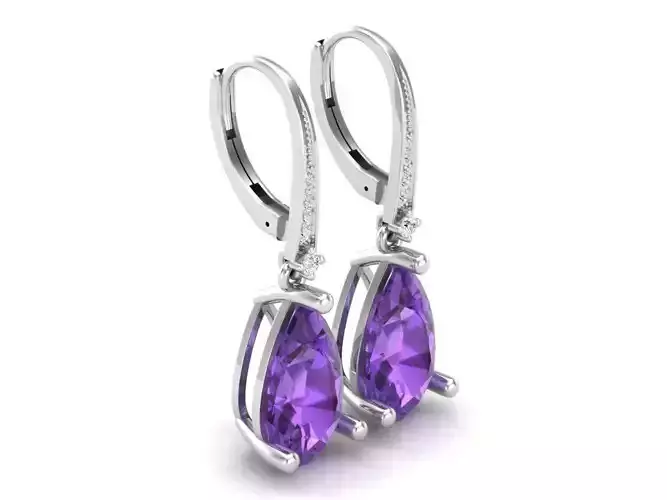 Pear Dangling Drop Earrings for woman 3D print model