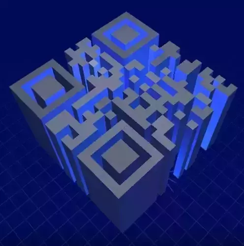 QR Code 3d Low-poly 3D model