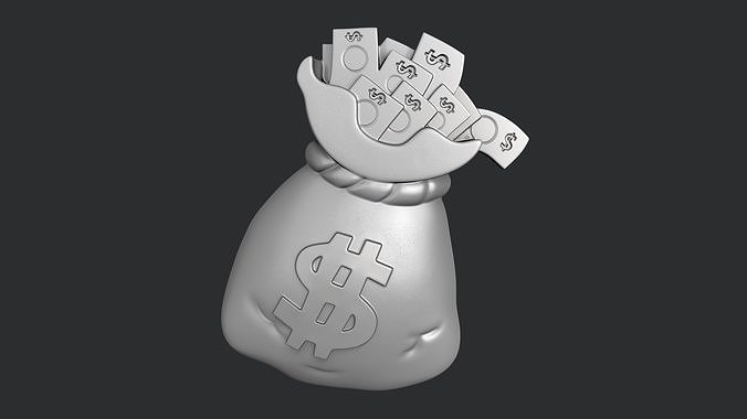 STL models for 3D printing and CNC money bag 3D print model
