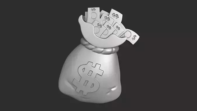 STL models for 3D printing and CNC money bag 3D print model