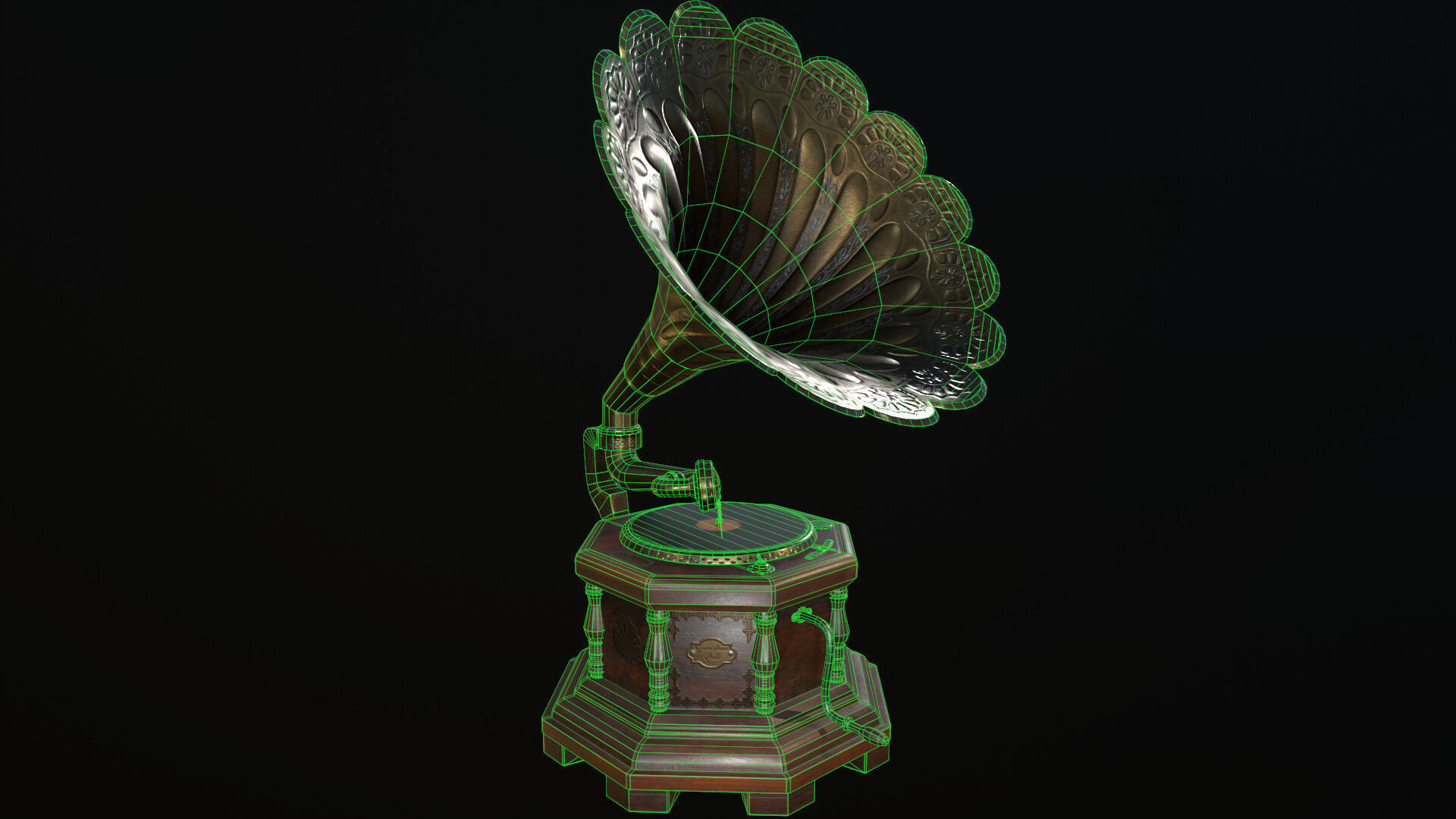 Gramophone Low-poly 3D model_5
