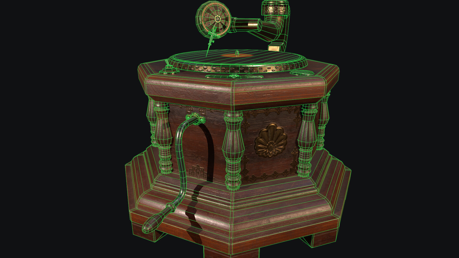 Gramophone Low-poly 3D model_8