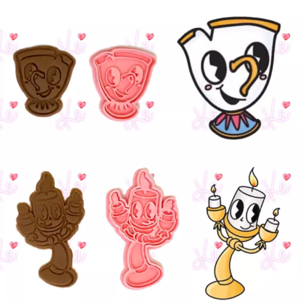 BEAUTY AND THE BEAST LUMIERE CANDLE AND CHIP COOKIE CUTTER 3D print model