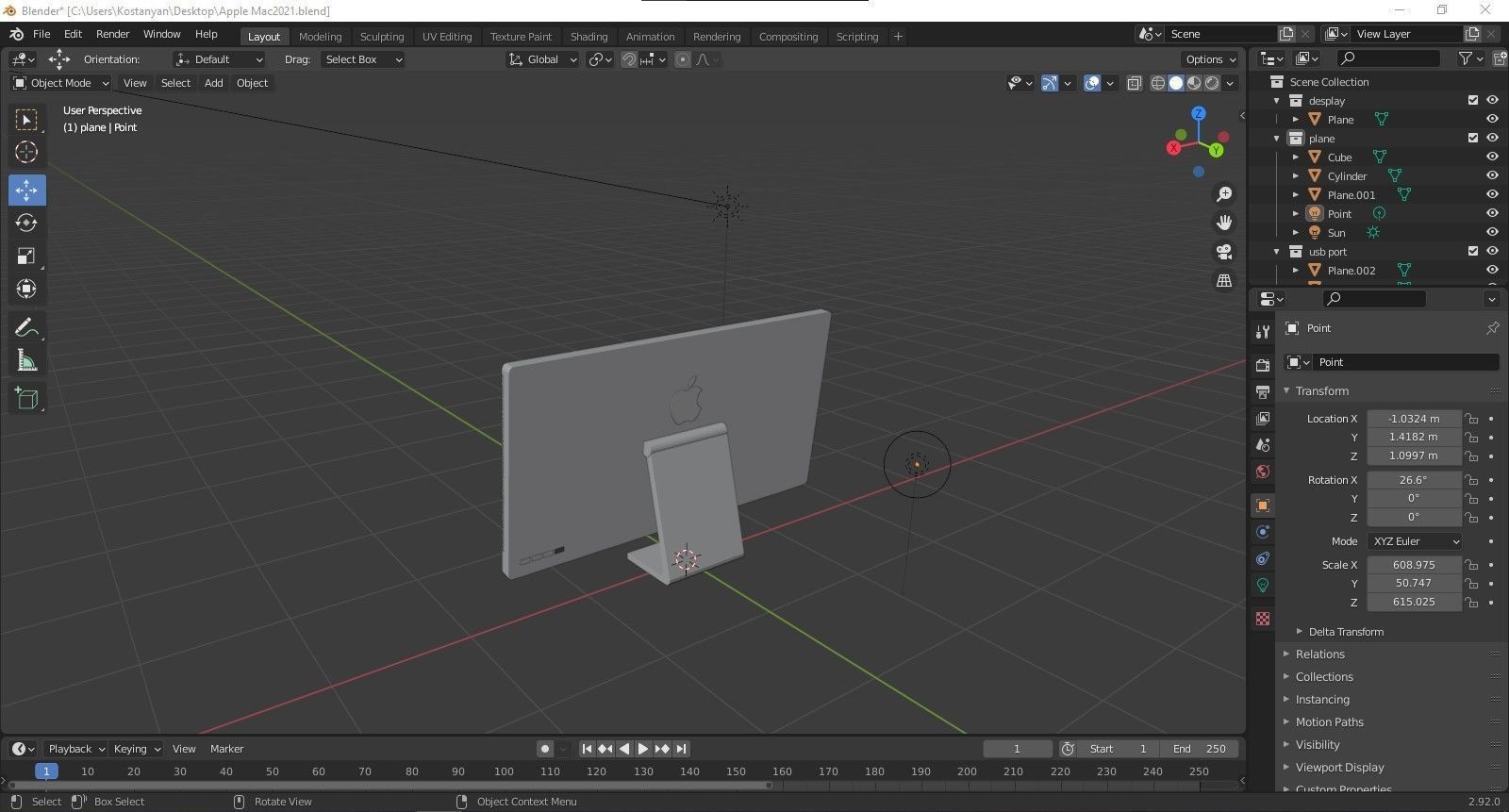 Apple Mac 2021 Free 3D model_1