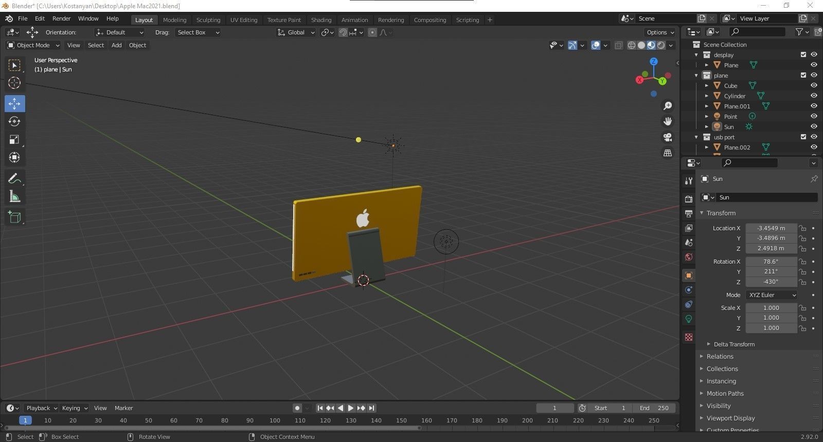 Apple Mac 2021 Free 3D model_4