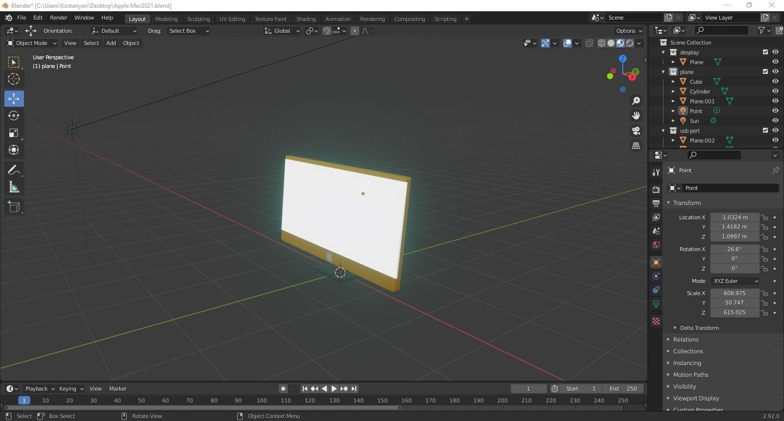 Apple Mac 2021 Free 3D model_3