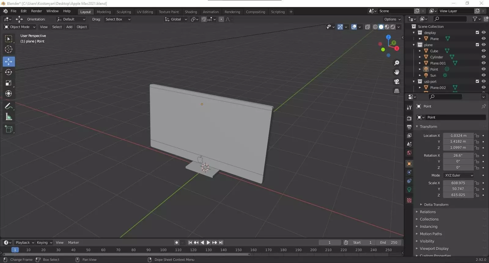 Apple Mac 2021 Free 3D model_0
