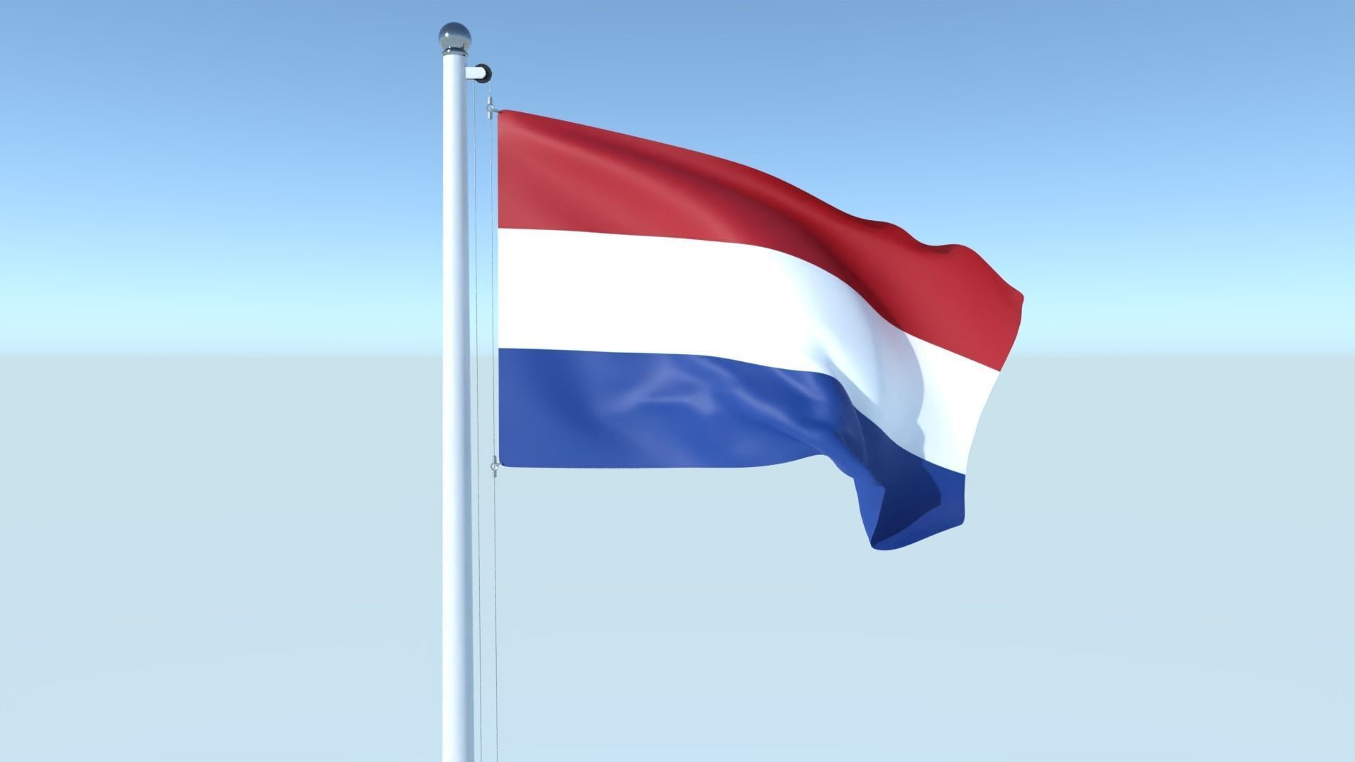 Animated Flag of Netherlands Low-poly 3D model_1