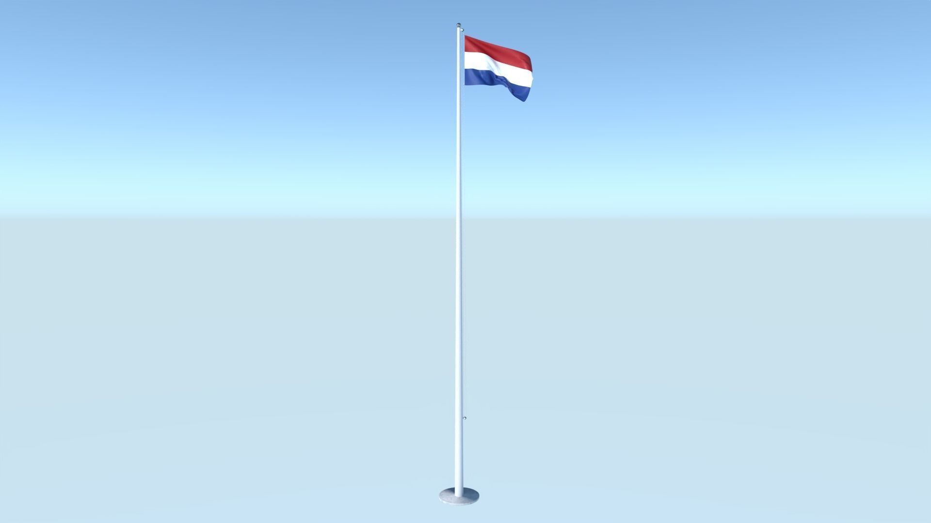 Animated Flag of Netherlands Low-poly 3D model_5