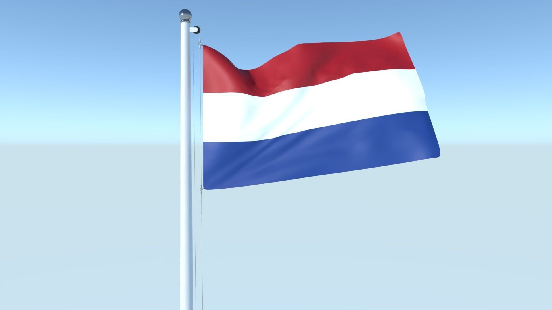 Animated Flag of Netherlands Low-poly 3D model_3