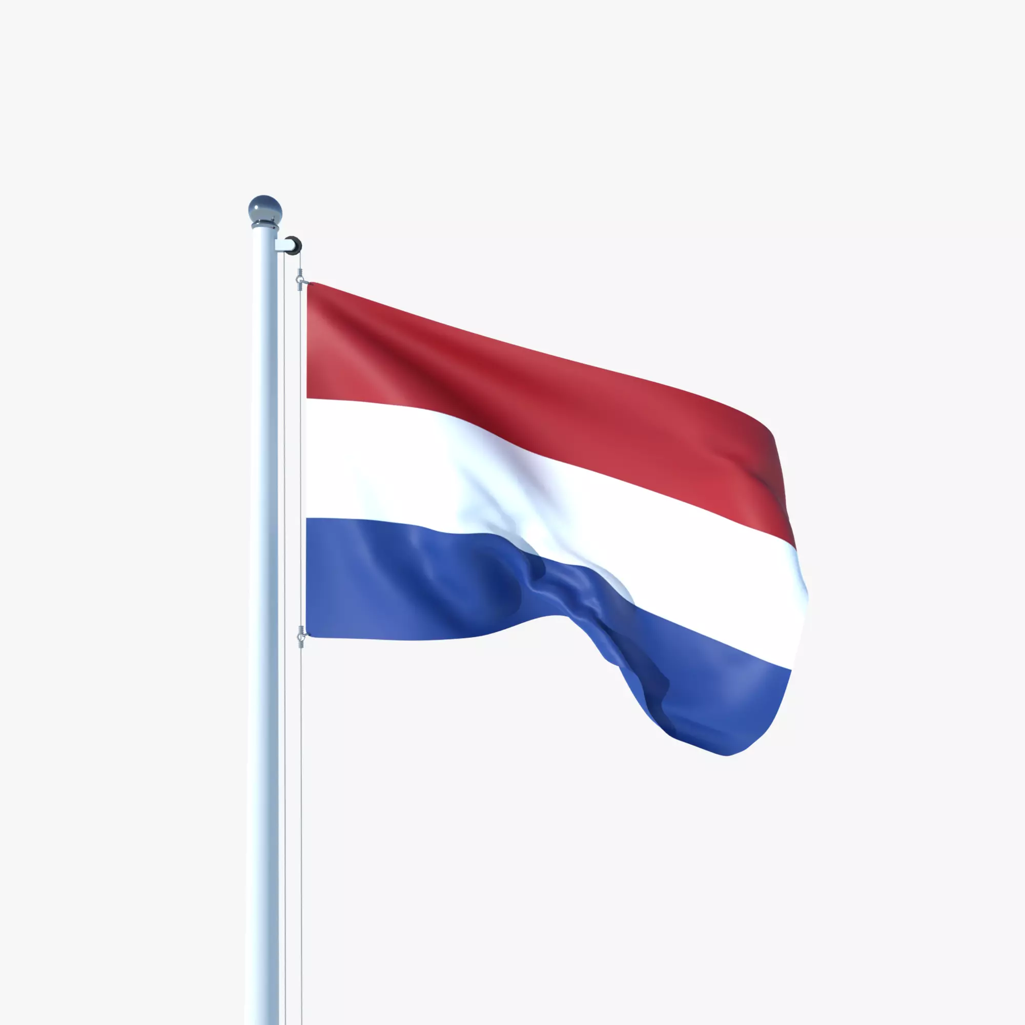 Animated Flag of Netherlands Low-poly 3D model_0