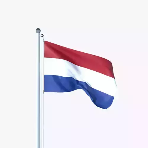 Animated Flag of Netherlands Low-poly 3D model