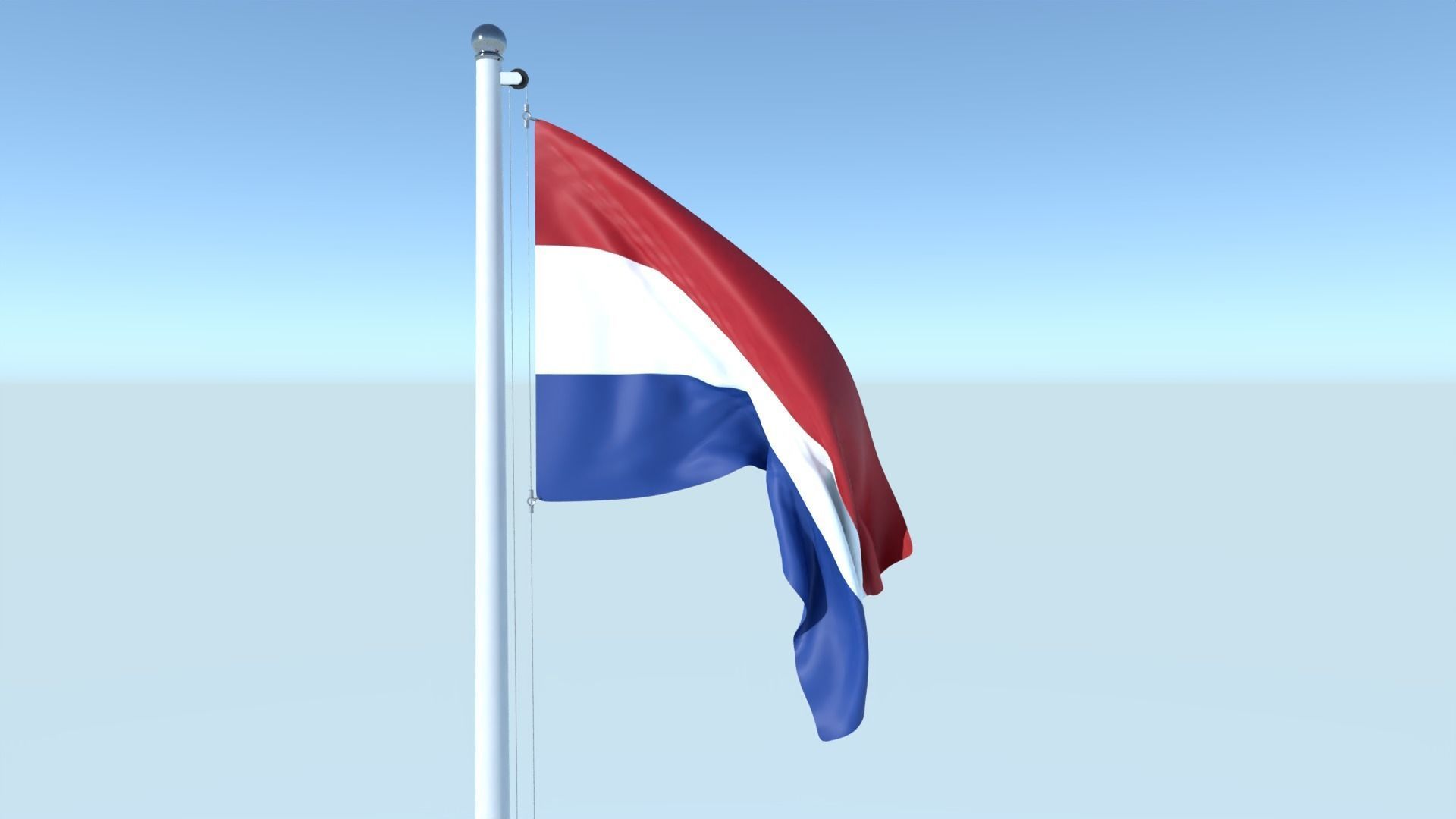 Animated Flag of Netherlands Low-poly 3D model_2