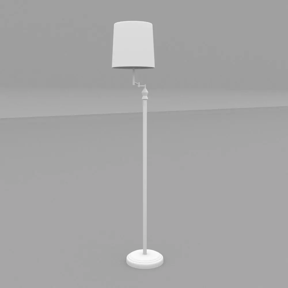 Maypex-58-in-Silver-Shelf-Floor-Lamp-with-White-Fabric-Lamp f... Free 3D model