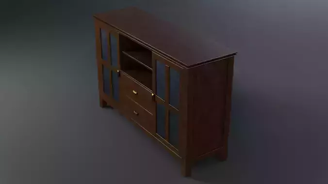 Artisan Solid Wood 53 TV Media Stand 3D model