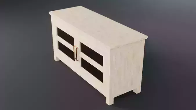Corner Wood TV Console 3D model