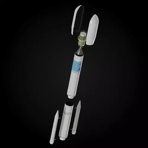 Delta Lite rocket 3D model