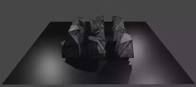 Rocks Cliffs Boulders 9 Pcs Ultra low poly Game ready 