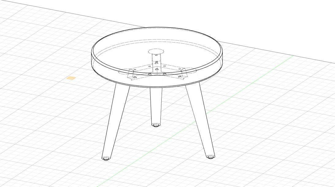 Children Kids drawing table with penholder and chair 3D model_7