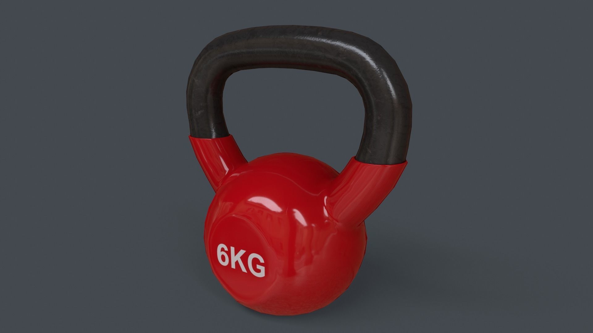 PBR 4-16KG Kettlebell V1 - Red Low-poly 3D model_12