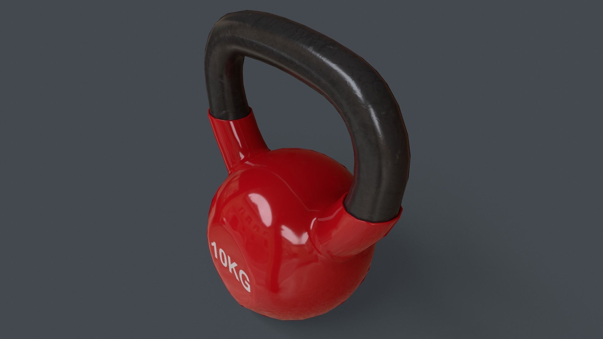 PBR 4-16KG Kettlebell V1 - Red Low-poly 3D model_21