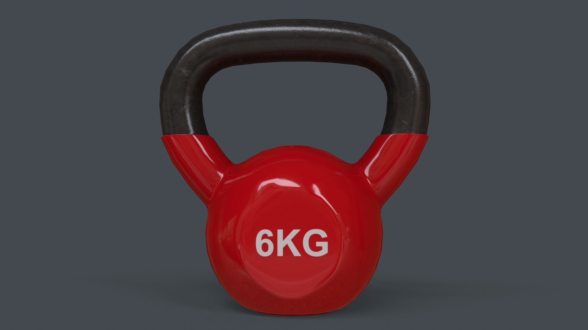 PBR 4-16KG Kettlebell V1 - Red Low-poly 3D model_11