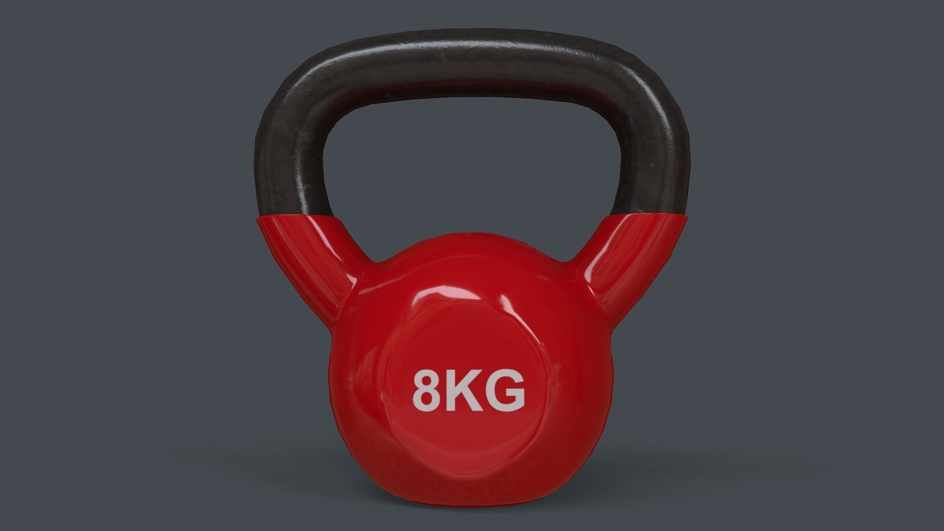 PBR 4-16KG Kettlebell V1 - Red Low-poly 3D model_15
