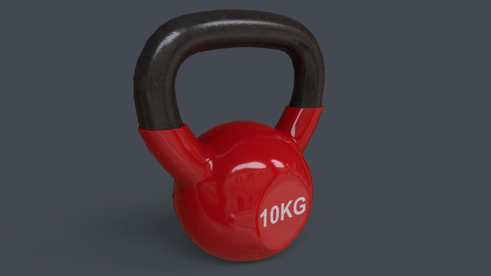 PBR 4-16KG Kettlebell V1 - Red Low-poly 3D model_18