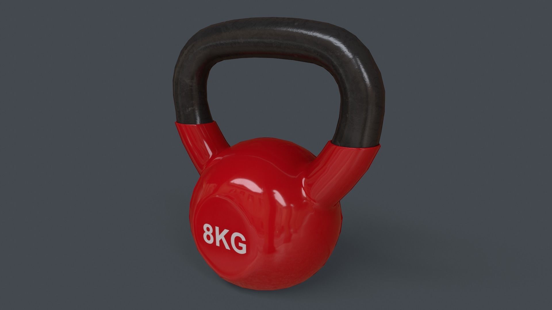 PBR 4-16KG Kettlebell V1 - Red Low-poly 3D model_16