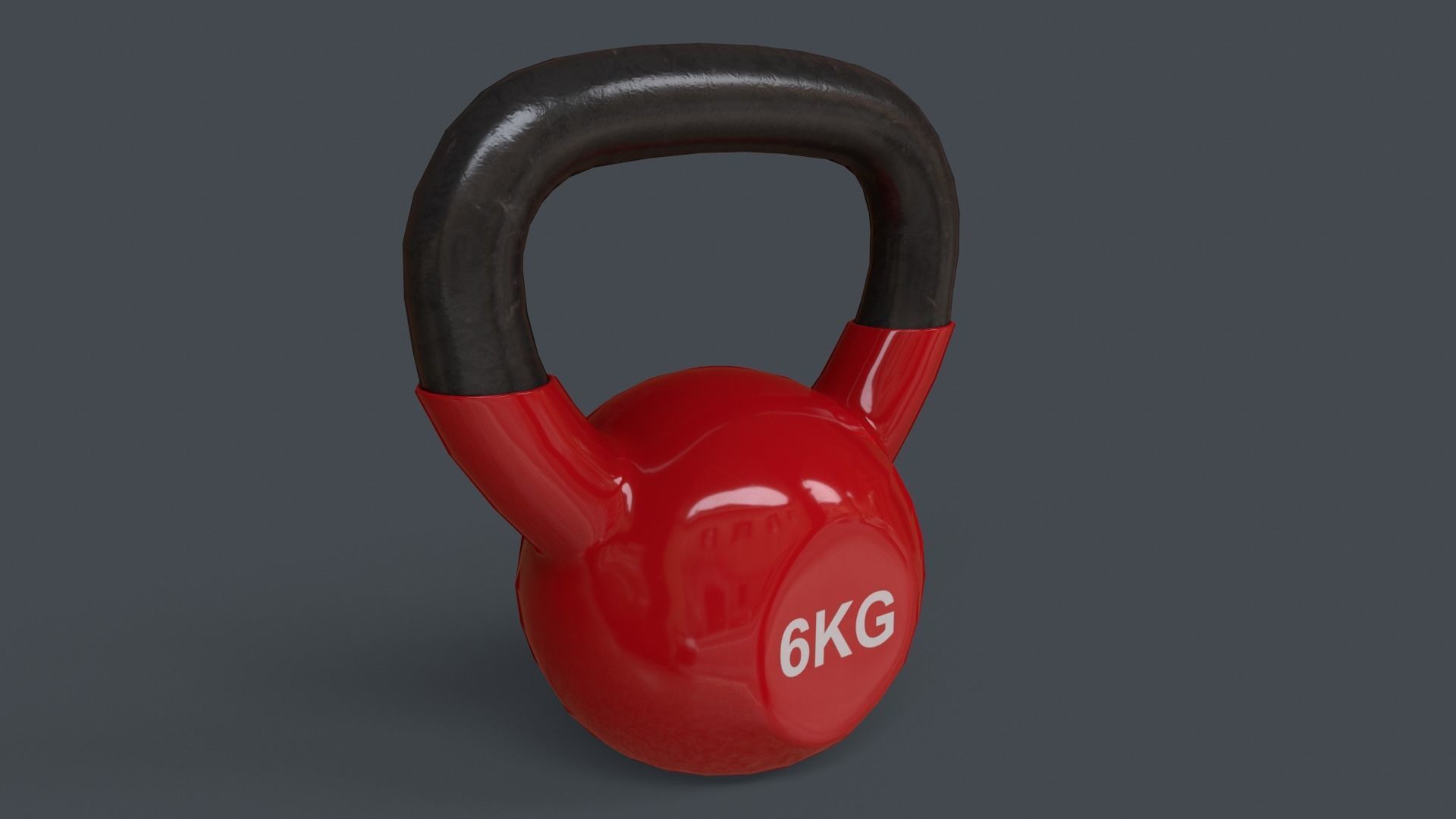 PBR 4-16KG Kettlebell V1 - Red Low-poly 3D model_10