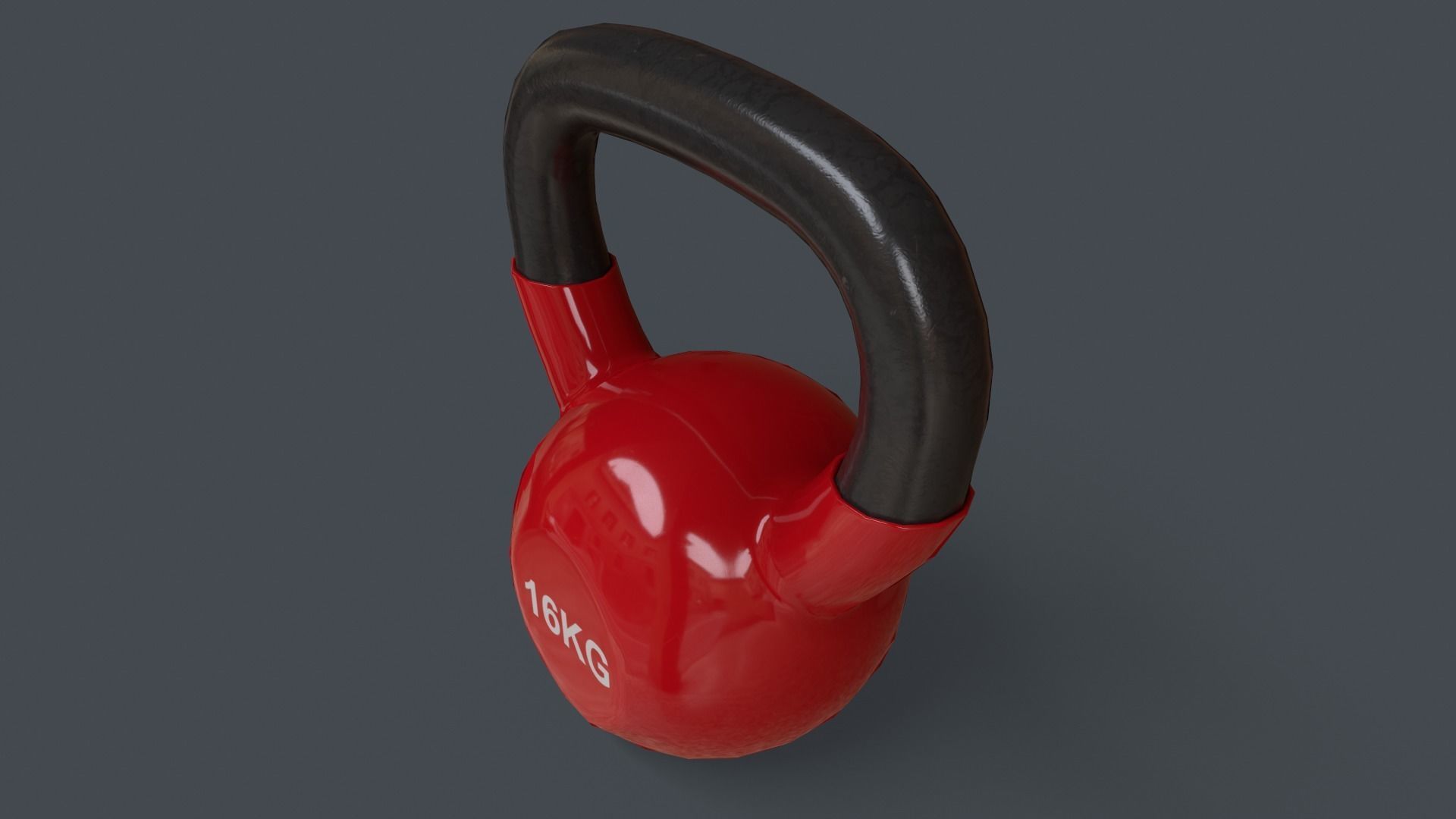 PBR 4-16KG Kettlebell V1 - Red Low-poly 3D model_29