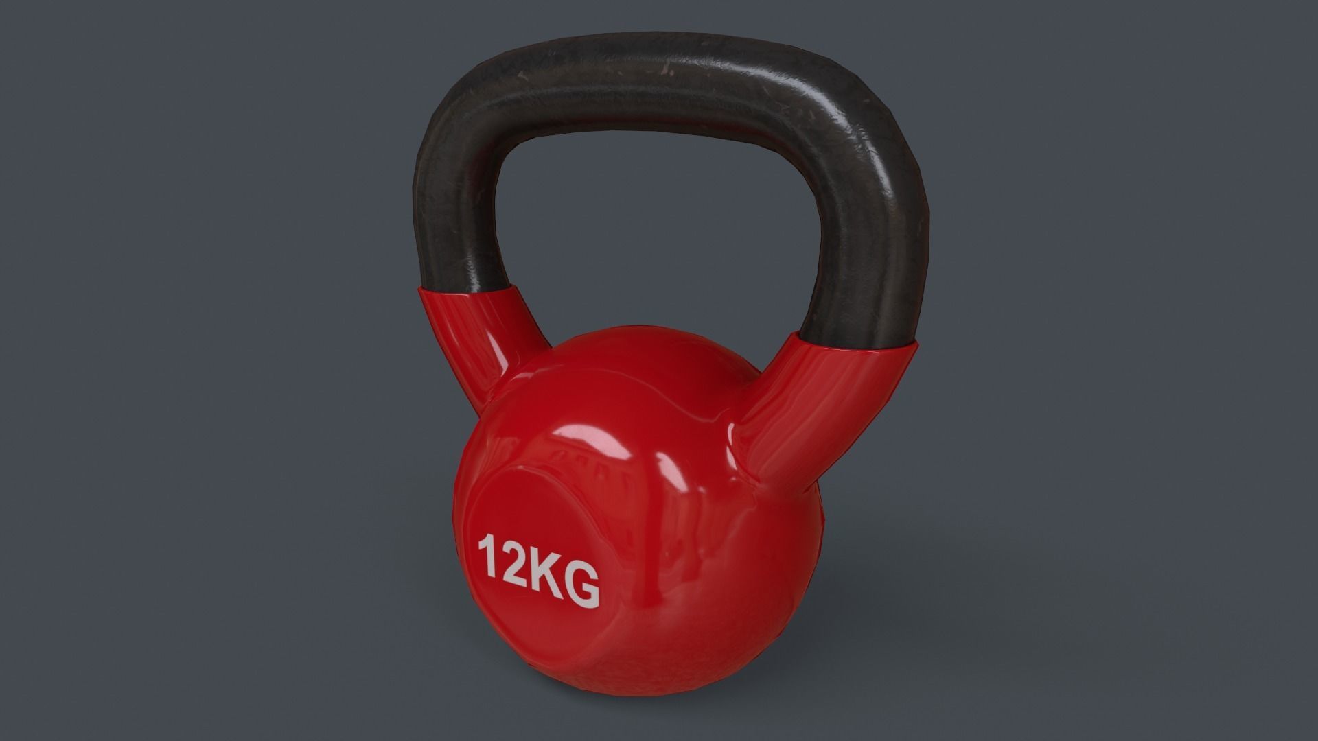 PBR 4-16KG Kettlebell V1 - Red Low-poly 3D model_24
