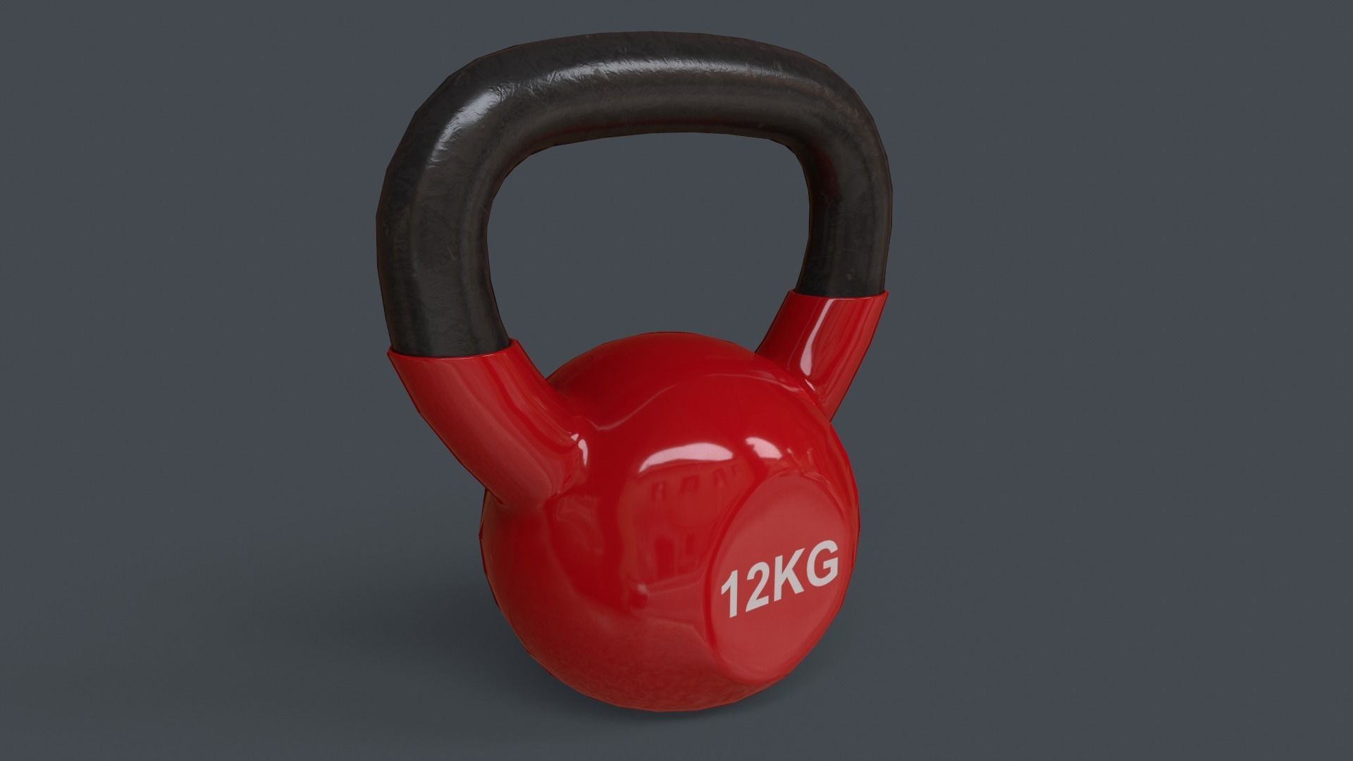 PBR 4-16KG Kettlebell V1 - Red Low-poly 3D model_22