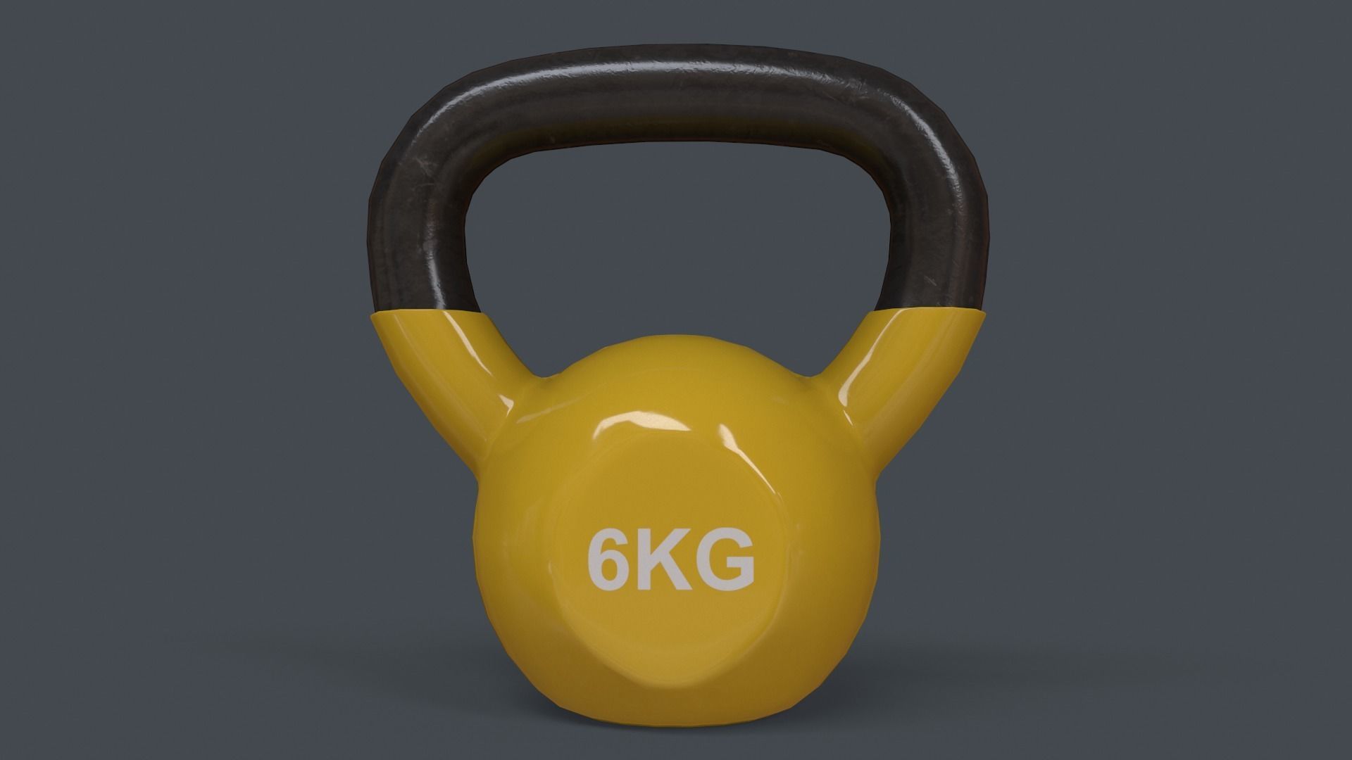 PBR 4-16KG Kettlebell V1 - Yellow Low-poly 3D model_11