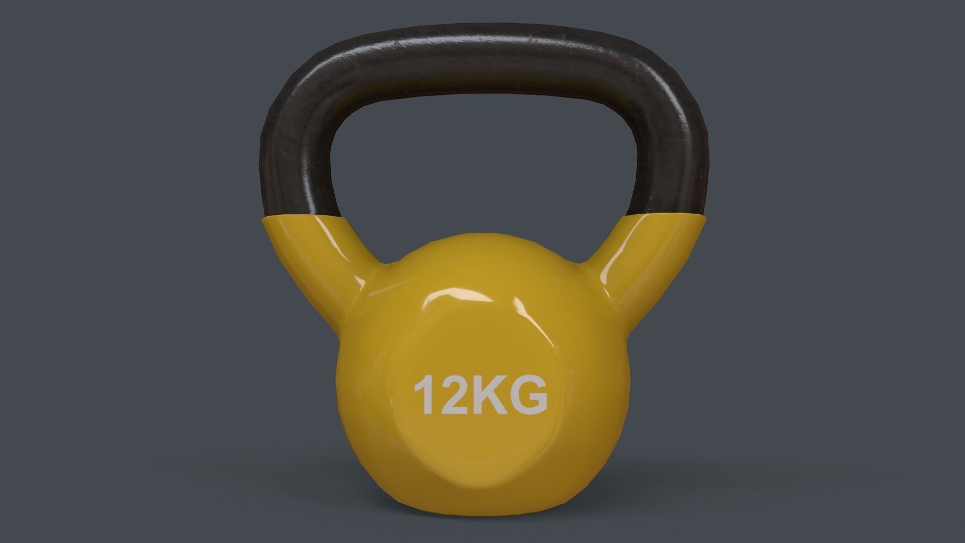PBR 4-16KG Kettlebell V1 - Yellow Low-poly 3D model_23
