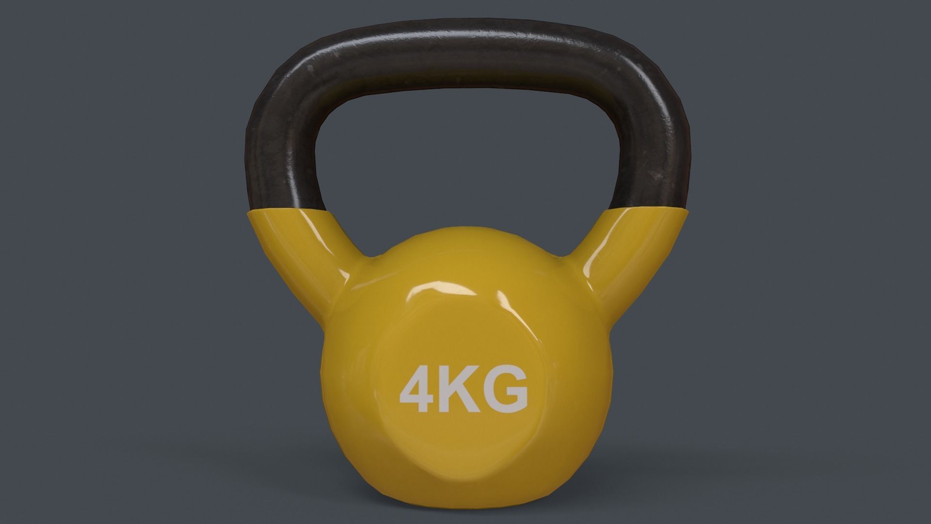 PBR 4-16KG Kettlebell V1 - Yellow Low-poly 3D model_7