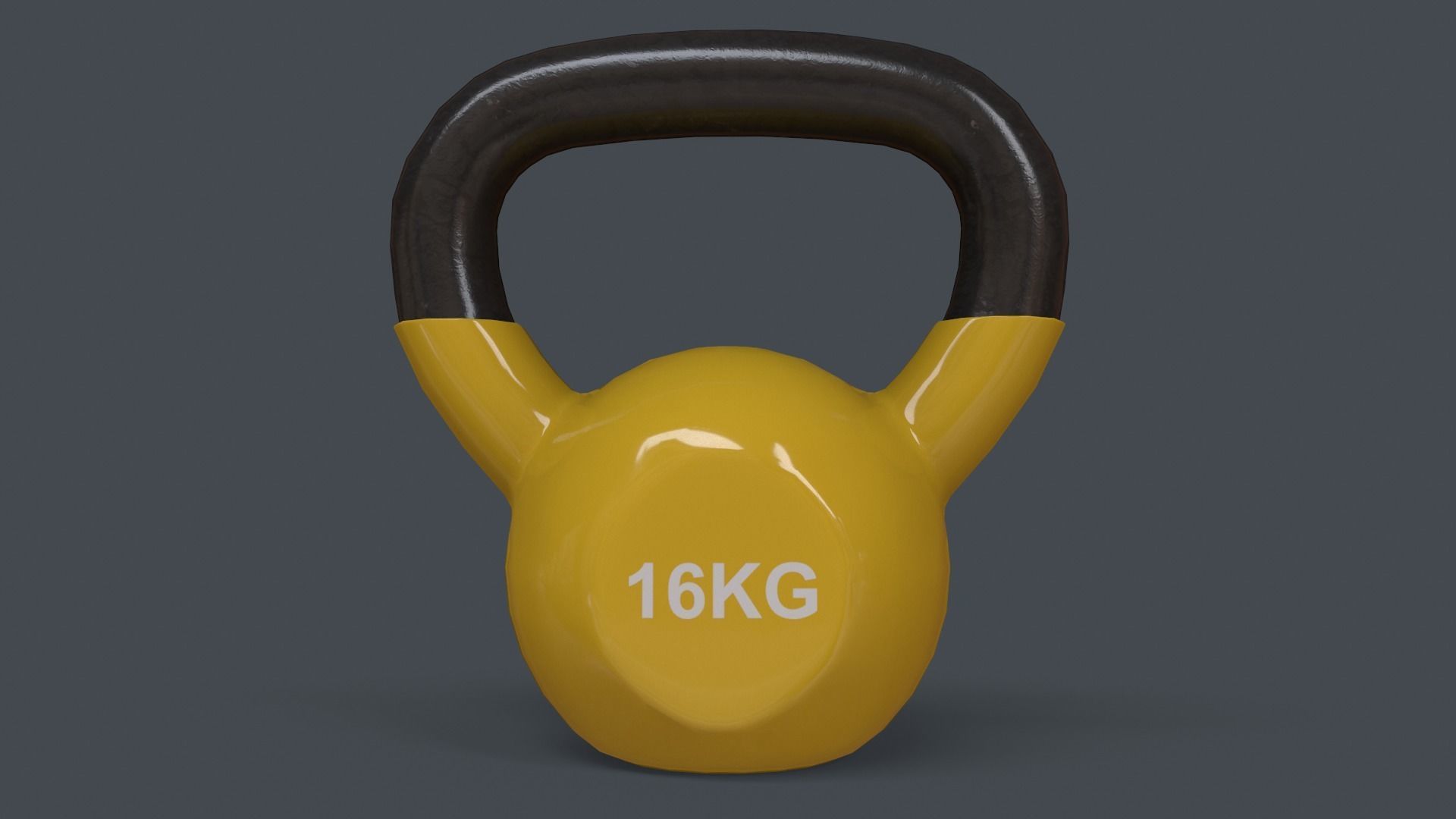 PBR 4-16KG Kettlebell V1 - Yellow Low-poly 3D model_27