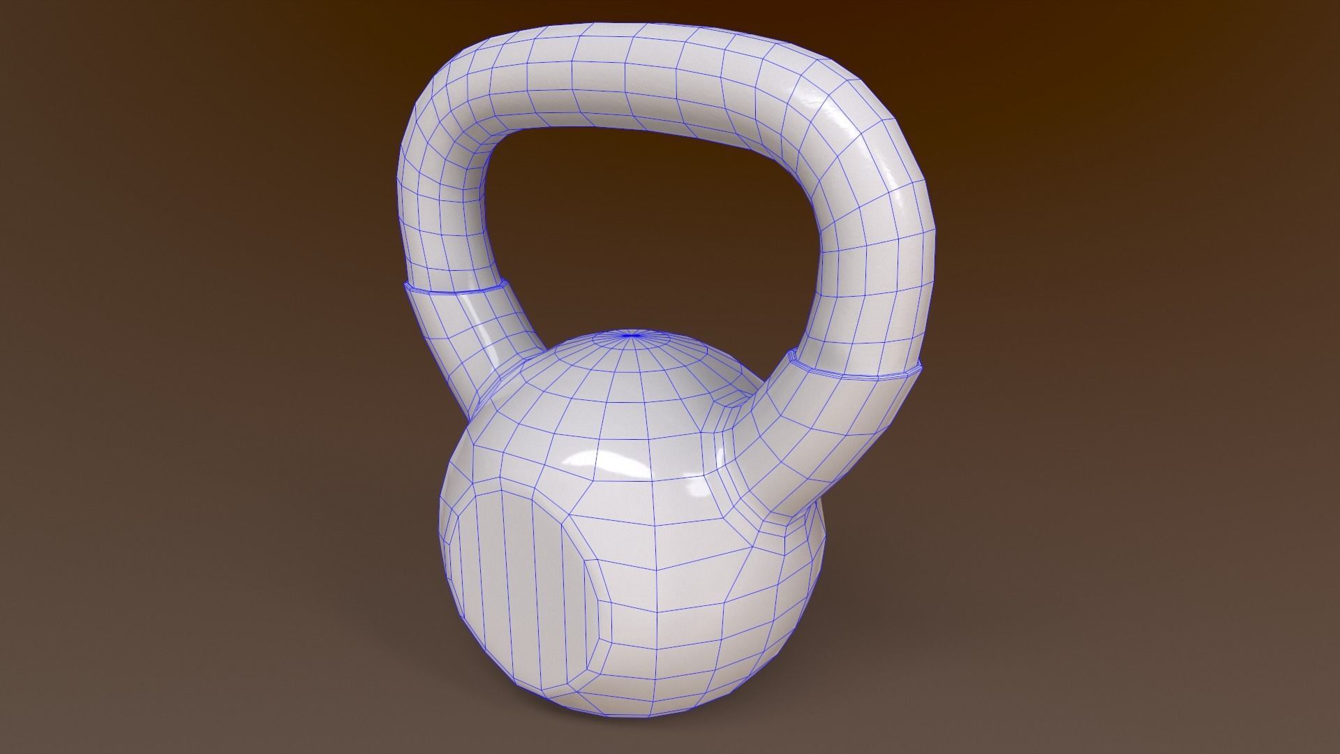 PBR 4-16KG Kettlebell V1 - Yellow Low-poly 3D model_32