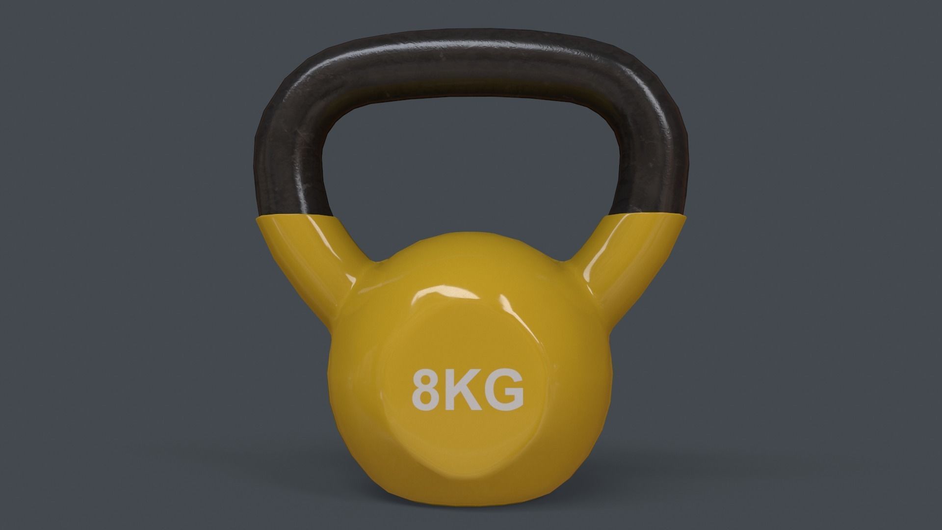 PBR 4-16KG Kettlebell V1 - Yellow Low-poly 3D model_15