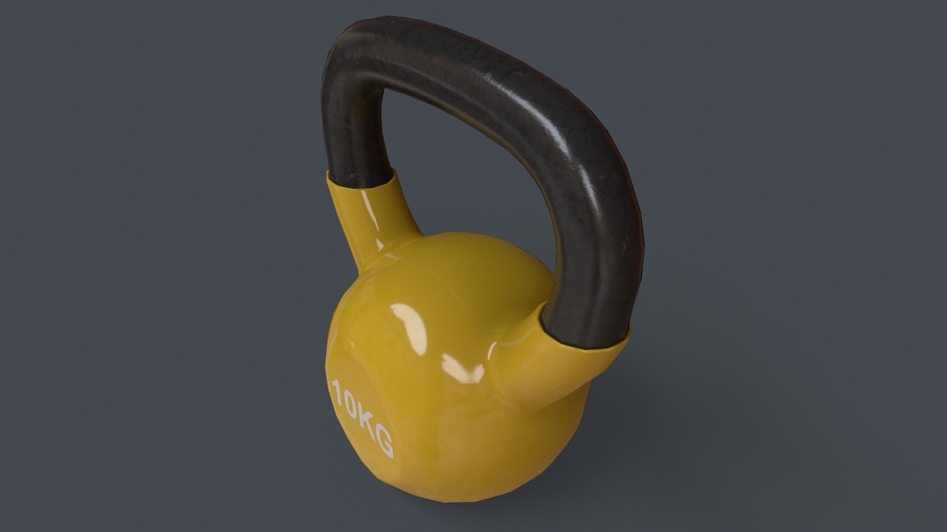 PBR 4-16KG Kettlebell V1 - Yellow Low-poly 3D model_21