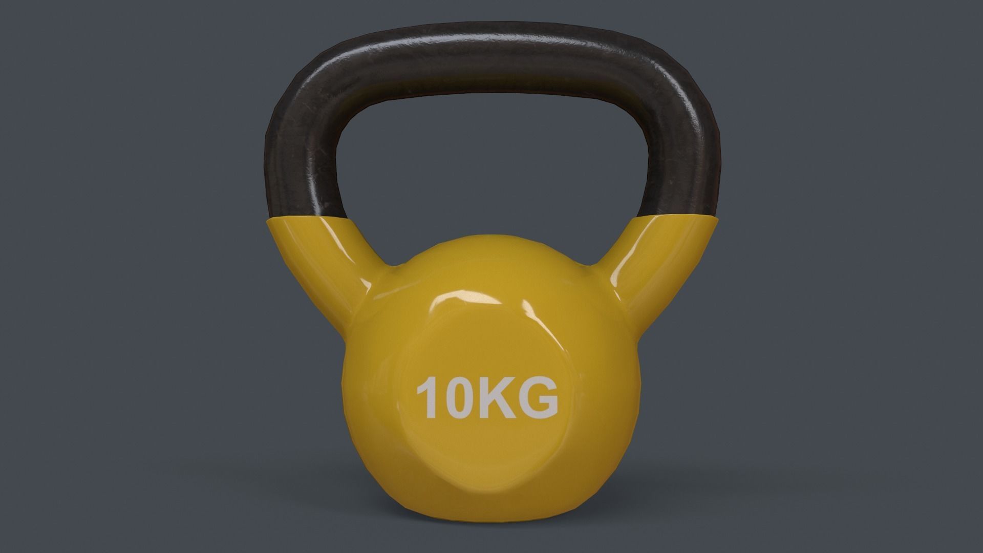 PBR 4-16KG Kettlebell V1 - Yellow Low-poly 3D model_19