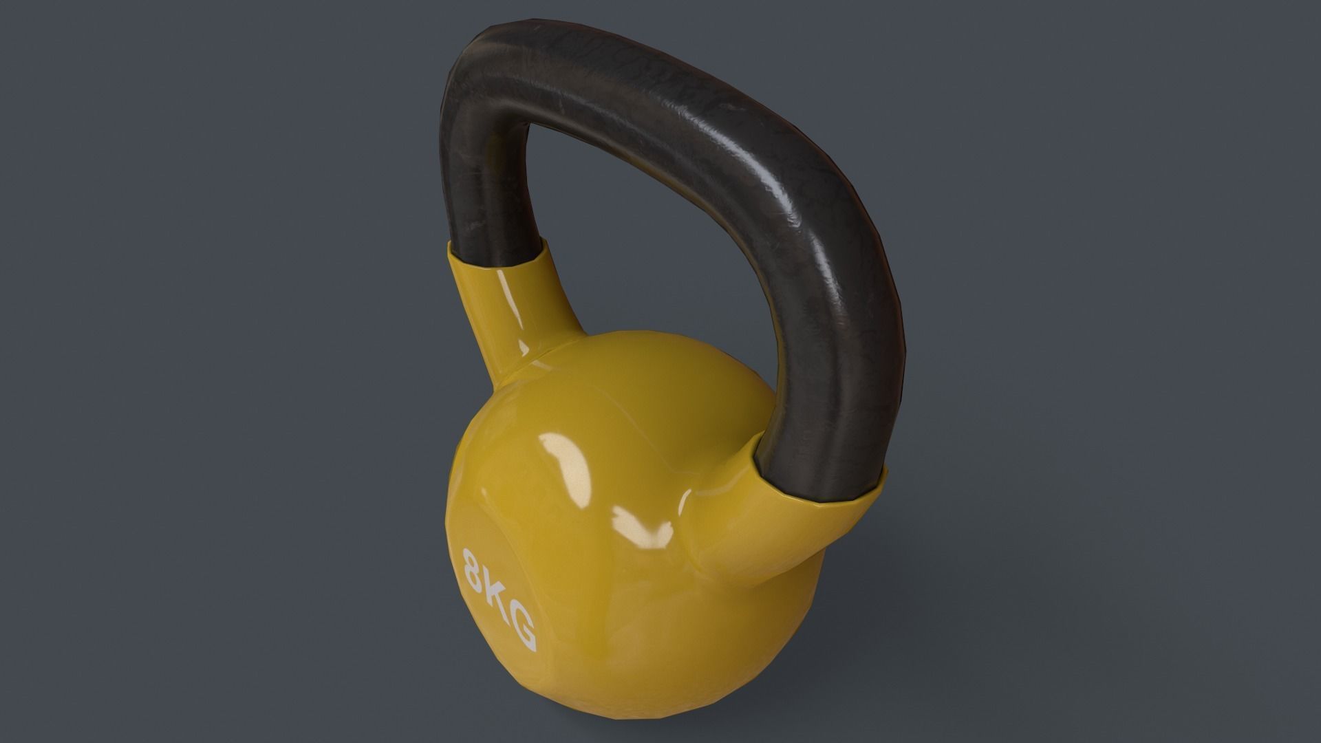 PBR 4-16KG Kettlebell V1 - Yellow Low-poly 3D model_17