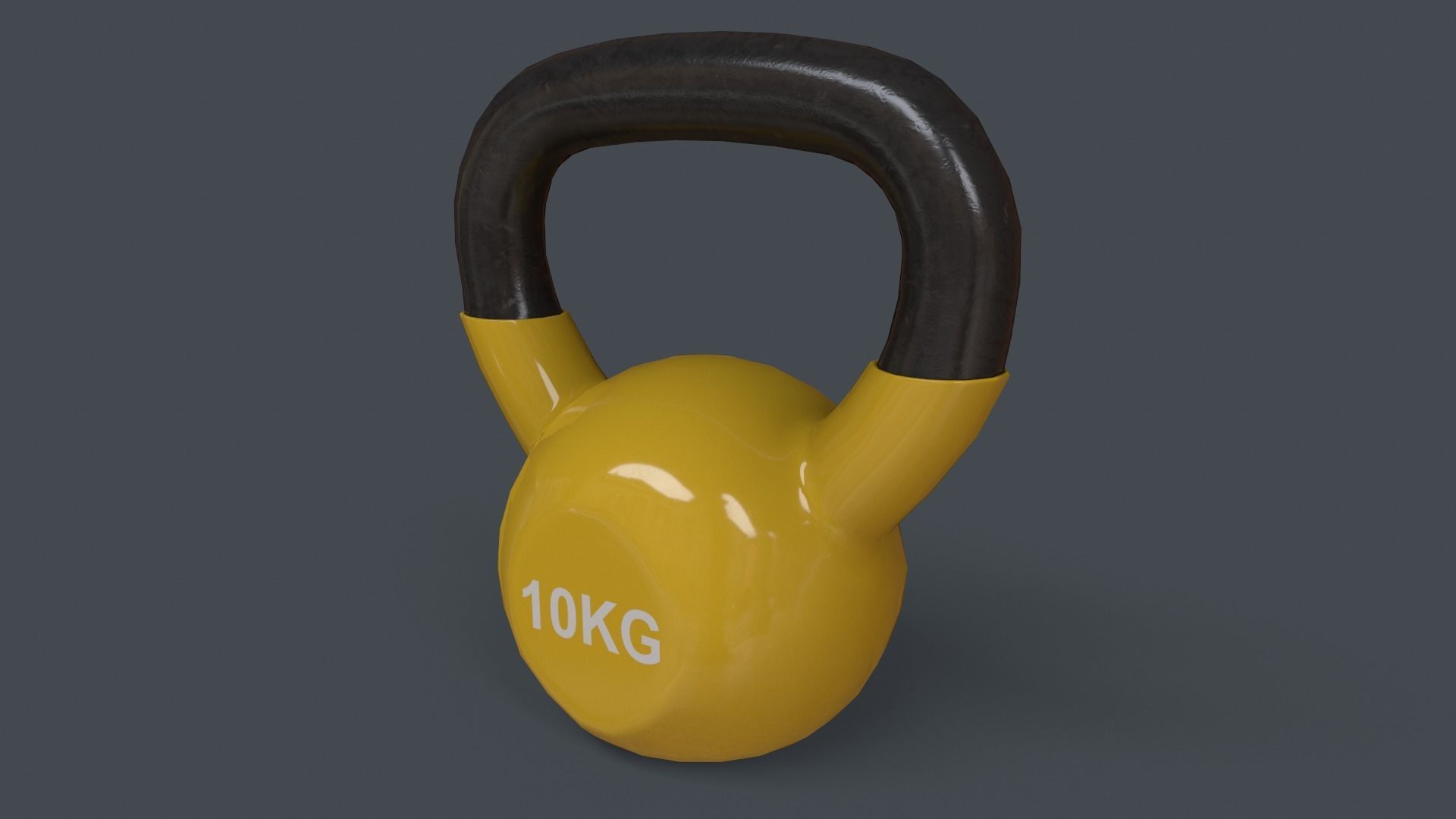 PBR 4-16KG Kettlebell V1 - Yellow Low-poly 3D model_20