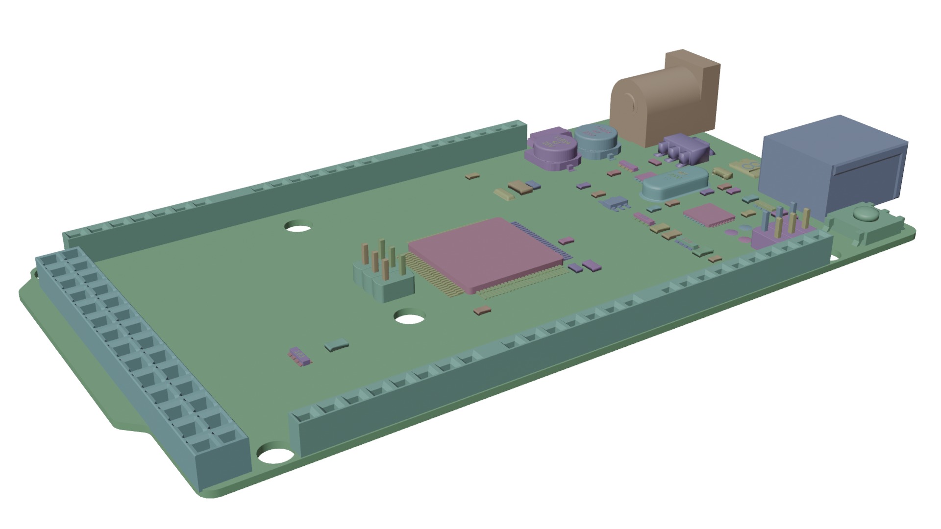  Arduino mega 2560 Low-poly 3D model_6