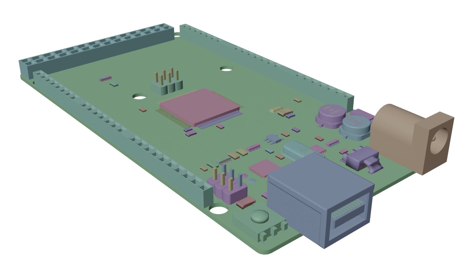  Arduino mega 2560 Low-poly 3D model_8