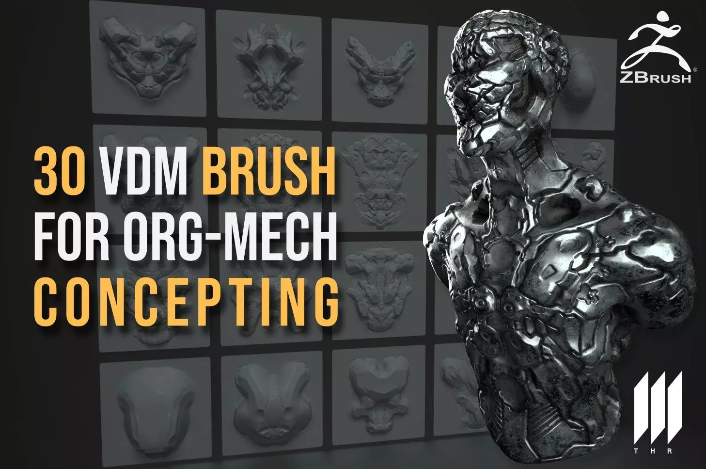 20 VDM Brush For Organic-Mech Concepting In Zbrush 2021-5 Texture_0